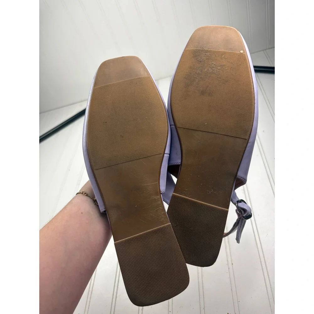 Torrid Lavender Purple Square Toe Slingback Flats Women's Size 9.5